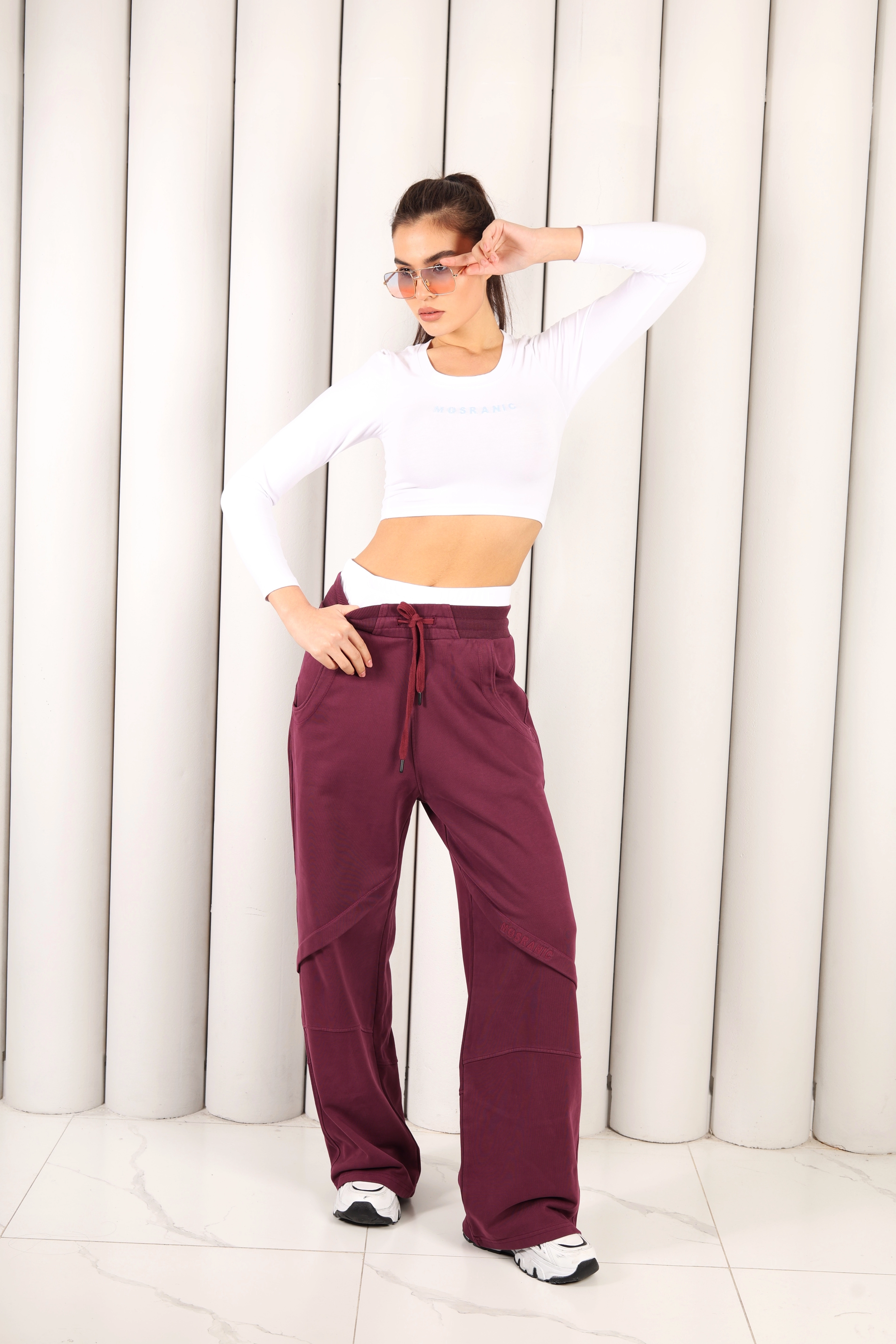 Kadın Bordo Oversize Eşofman Altı | MSC 2618alt