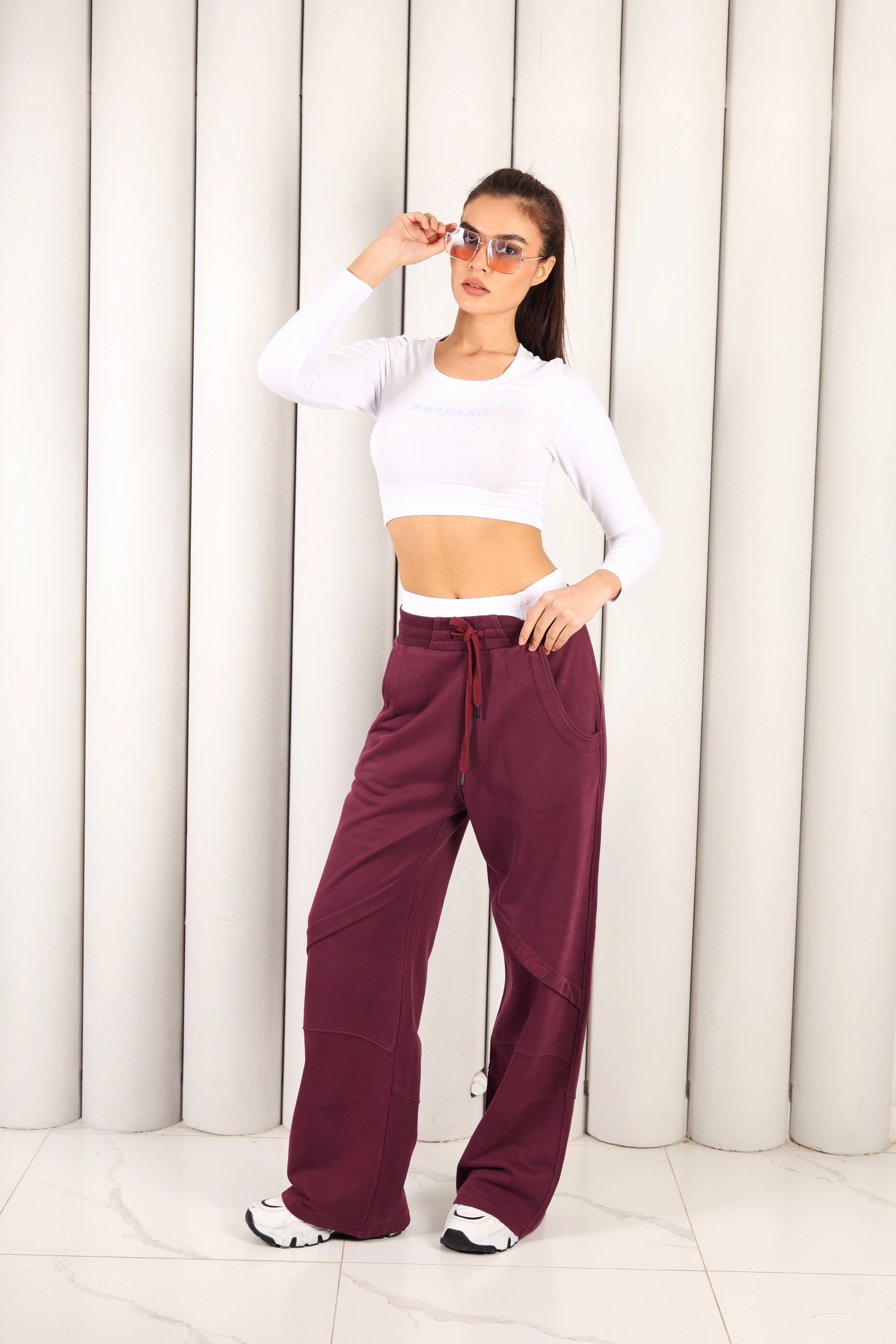 Kadın Bordo Oversize Eşofman Altı | MSC 2618alt