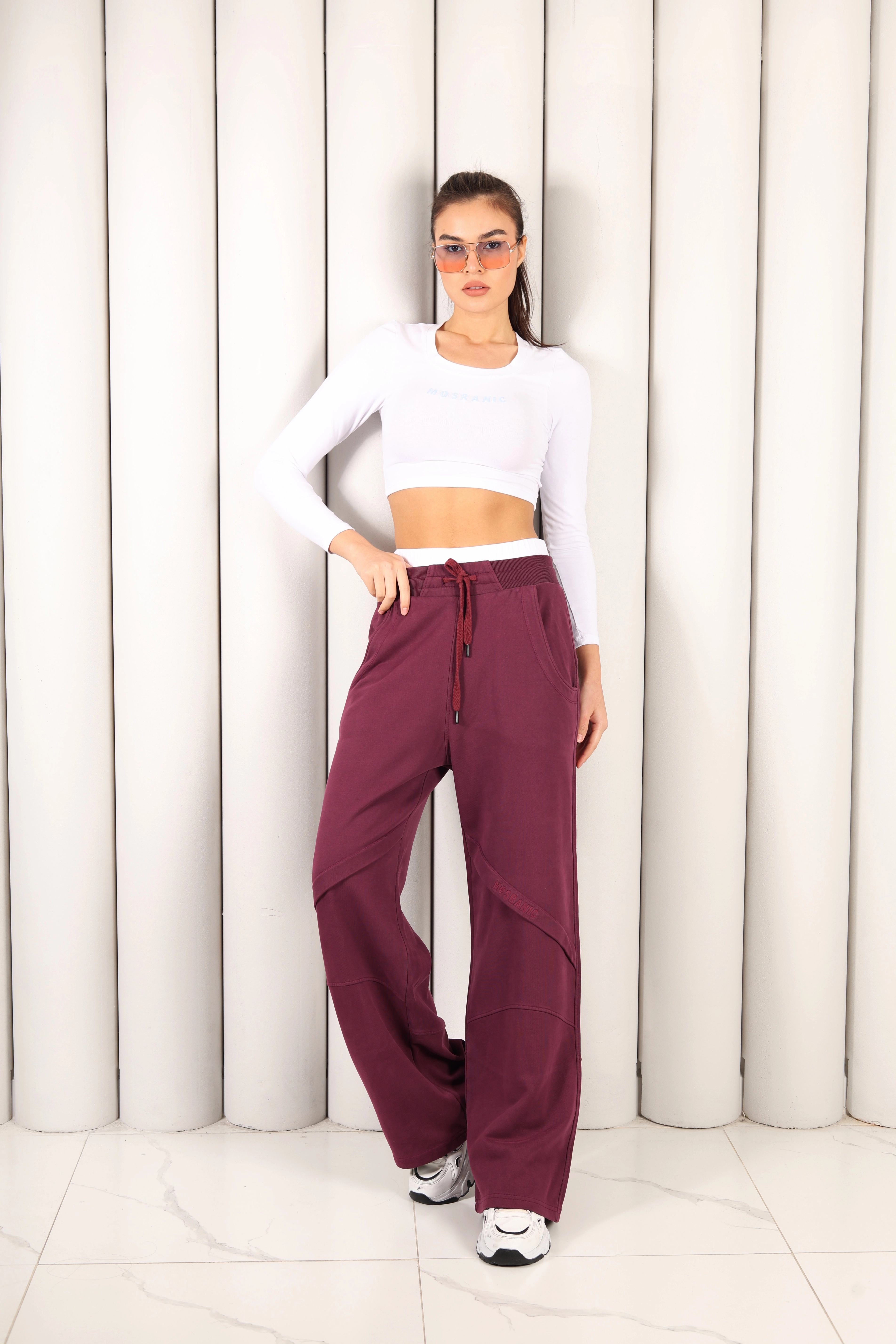 Kadın Bordo Oversize Eşofman Altı | MSC 2618alt