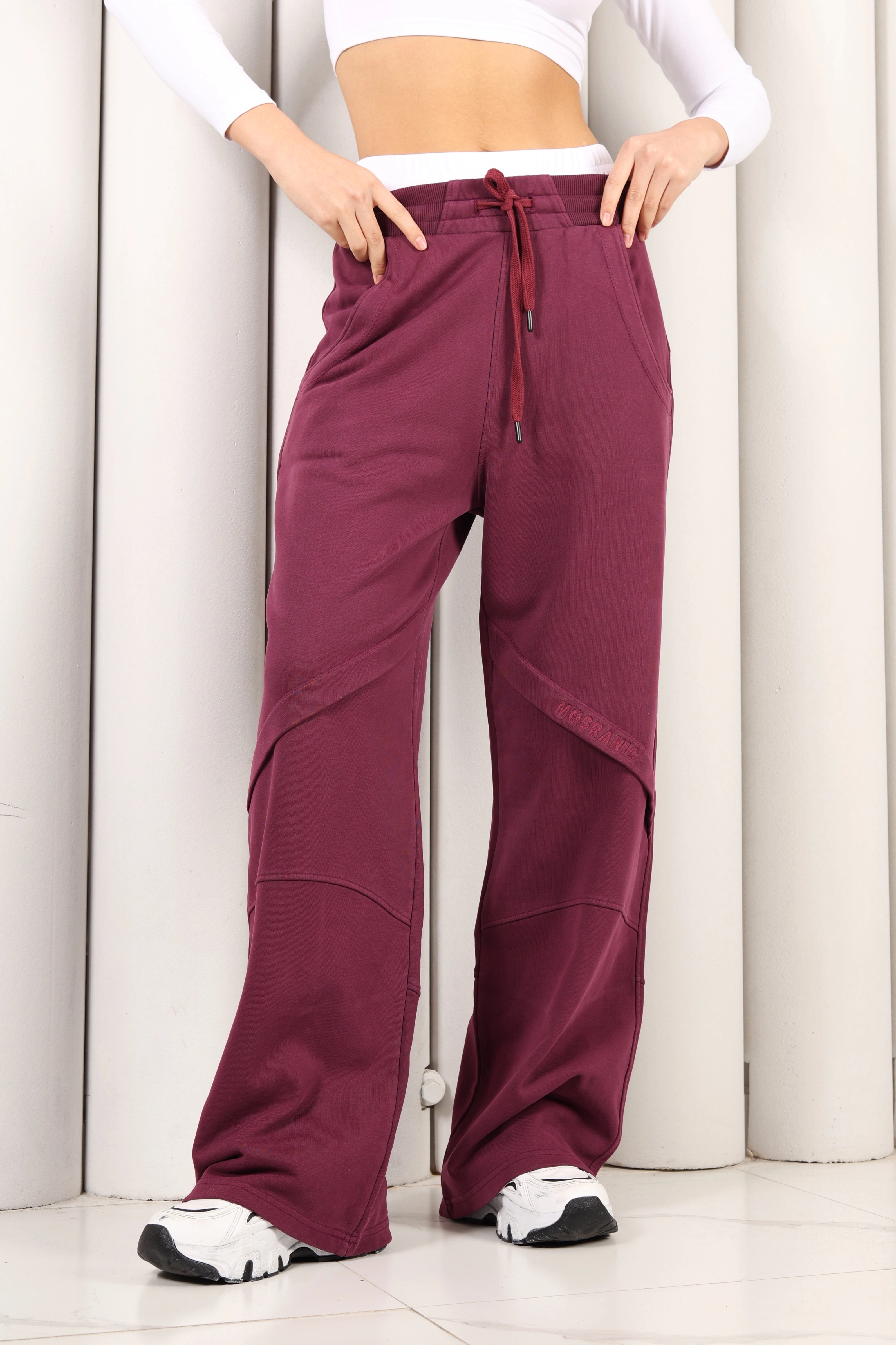 Kadın Bordo Oversize Eşofman Altı | MSC 2618alt