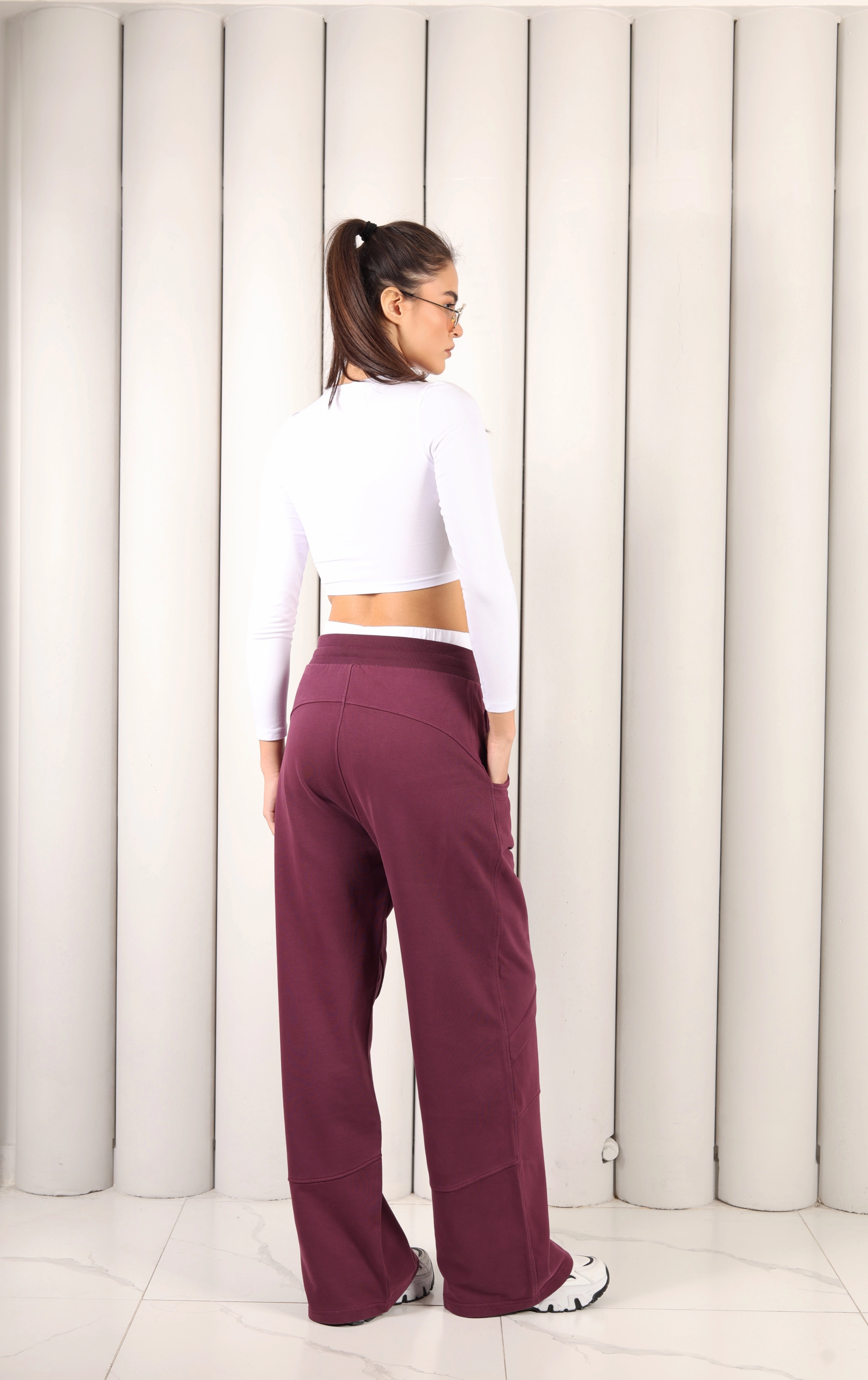 Kadın Bordo Oversize Eşofman Altı | MSC 2618alt