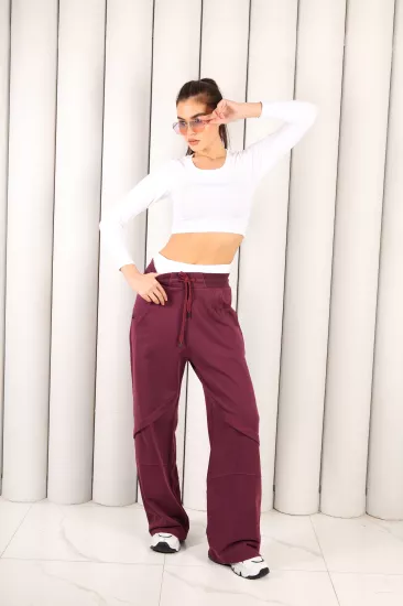 Kadın Bordo Oversize Eşofman Altı | MSC 2618alt