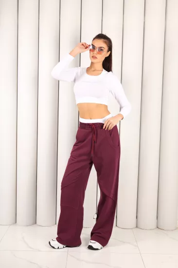 Kadın Bordo Oversize Eşofman Altı | MSC 2618alt