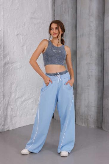 Kadın Mavi Oversize Eşofman Altı | MSC 409alt-Mavi