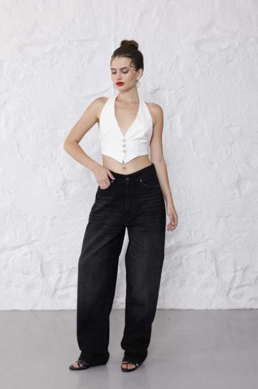 Kadın Siyah Baggy Denim Jeans Pantolon | MSC1001