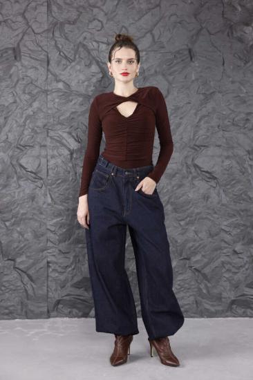 Kadın Mavi Baggy Denim Jeans Pantolon | MSC1016