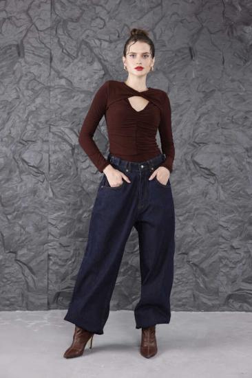 Kadın Mavi Baggy Denim Jeans Pantolon | MSC1016