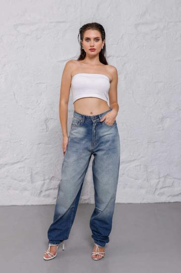 Kadın Mavi Baggy Denim Jeans Pantolon | MSC1012