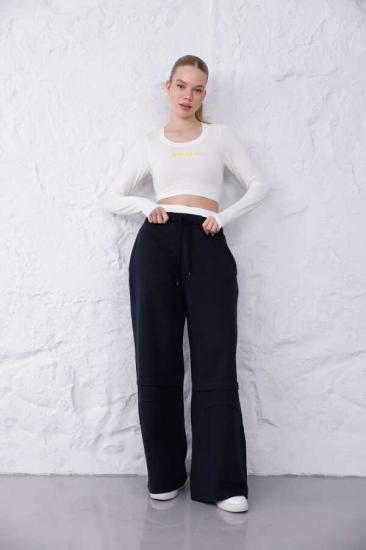 Kadın Gri-Mavi Oversize Eşofman Altı | MSC 2604alt-Siyah