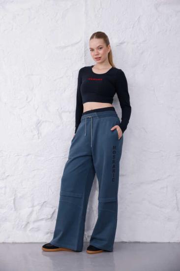 Kadın Gri-Mavi Oversize Eşofman Altı | MSC 2604alt