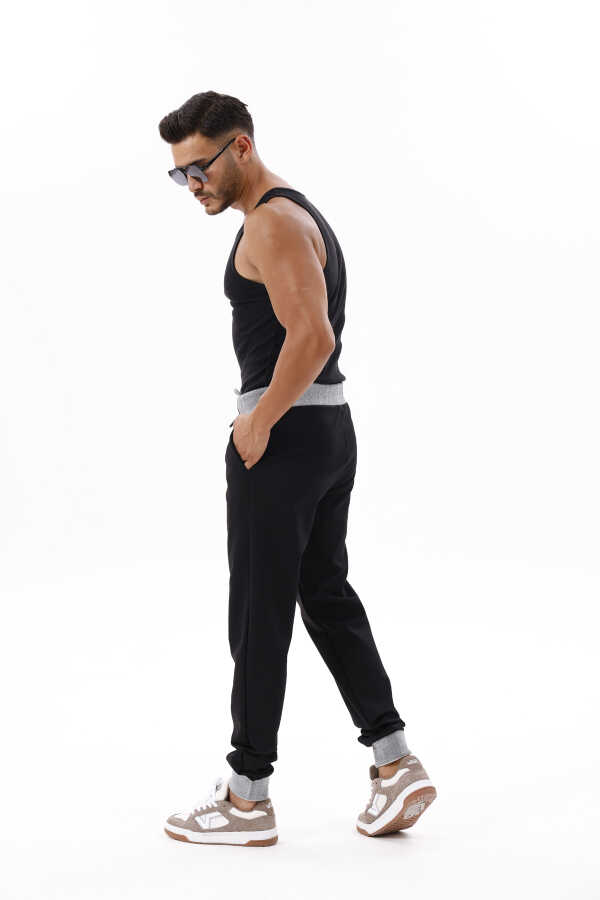 Erkek Siyah Jogger Lastik Paça Eşofman Altı | CK 202