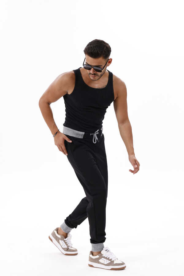 Erkek Siyah Jogger Lastik Paça Eşofman Altı | CK 202