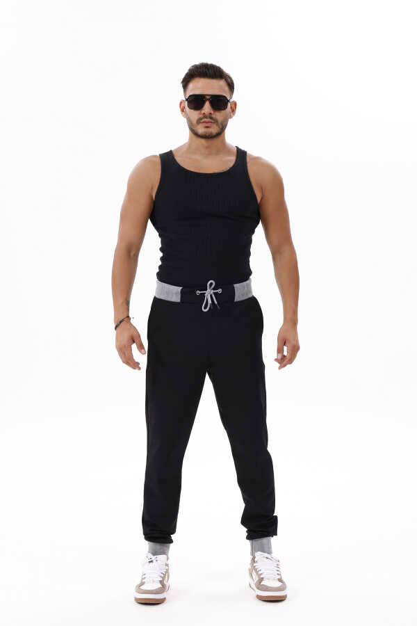 Erkek Siyah Jogger Lastik Paça Eşofman Altı | CK 202