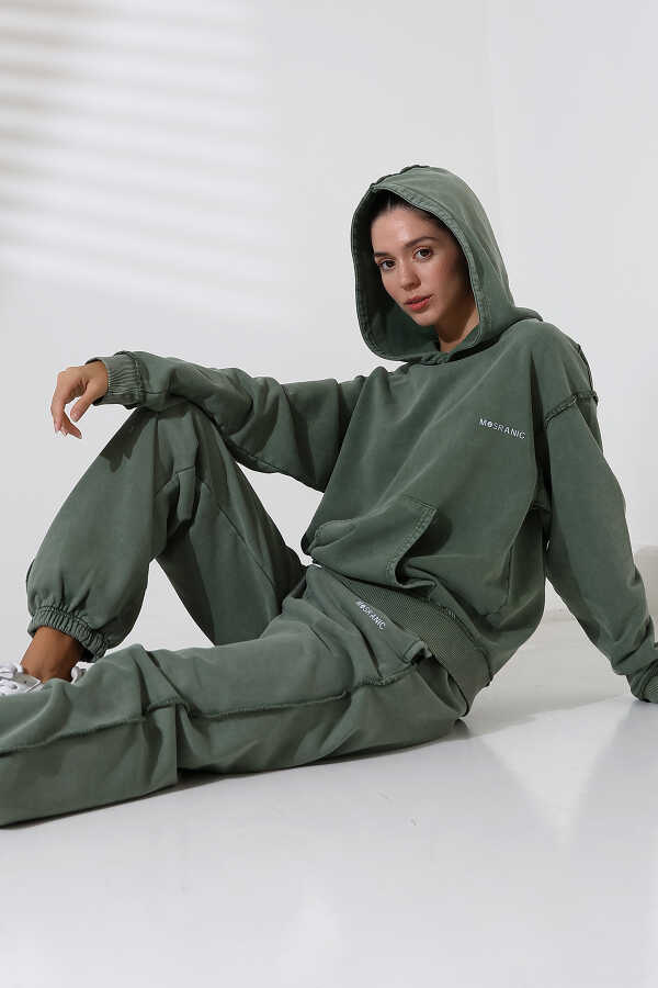 Kadın Yeşil Sweatshirt Eşofman Takımı | MSC313-Yeşil