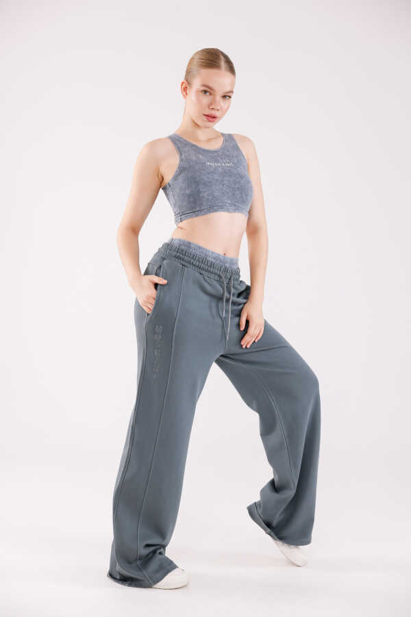 Kadın Gri-mavi Oversize Eşofman Altı | MSC 2602alt-Gri-mavi