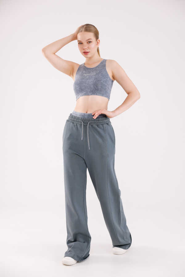 Kadın Gri-mavi Oversize Eşofman Altı | MSC 2602alt-Gri-mavi