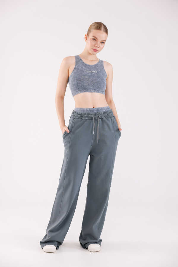 Kadın Gri-mavi Oversize Eşofman Altı | MSC 2602alt-Gri-mavi