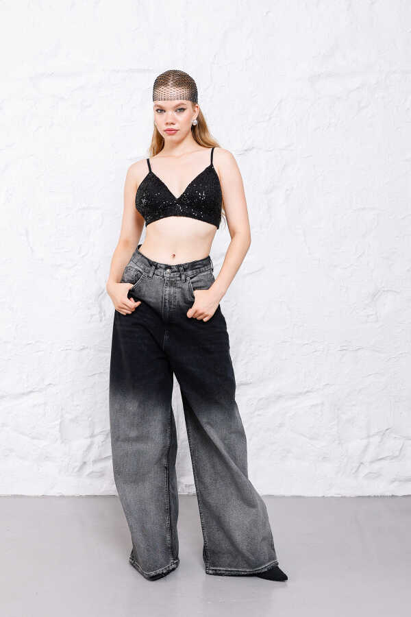 Kadın Siyah Baggy Denim Jeans Pantolon | MSC1008