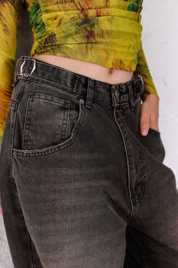 Kadın Siyah Baggy Denim Jeans Pantolon | MSC1004