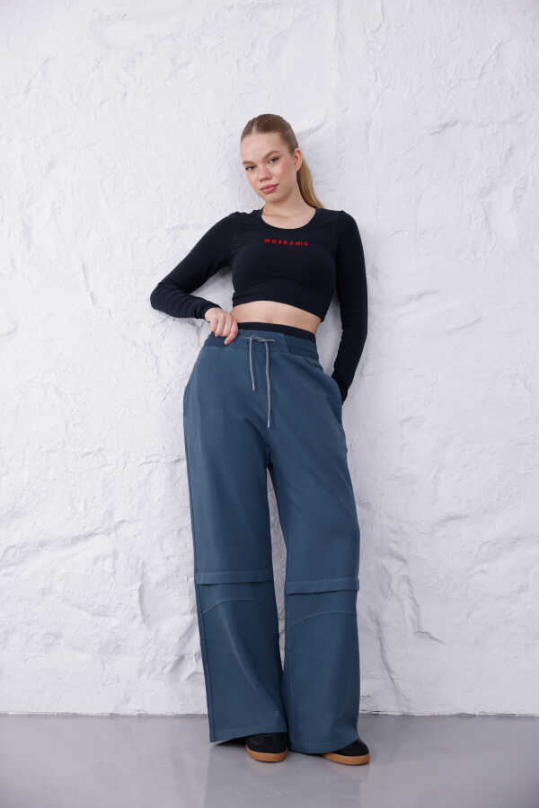 Kadın Gri-Mavi Oversize Eşofman Altı | MSC 2604alt