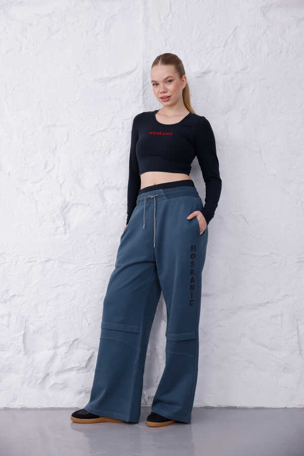 Kadın Gri-Mavi Oversize Eşofman Altı | MSC 2604alt